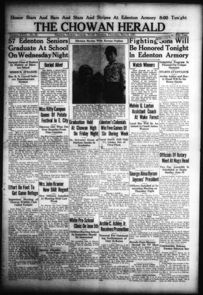 The Chowan herald. (Edenton, Chowan County N.C.) 1934-current, May 31, 1951, Image 1 · North ...