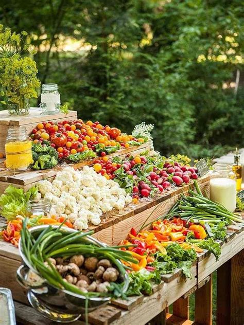 mariage vegan de style bohème chic avec buffet de crudités