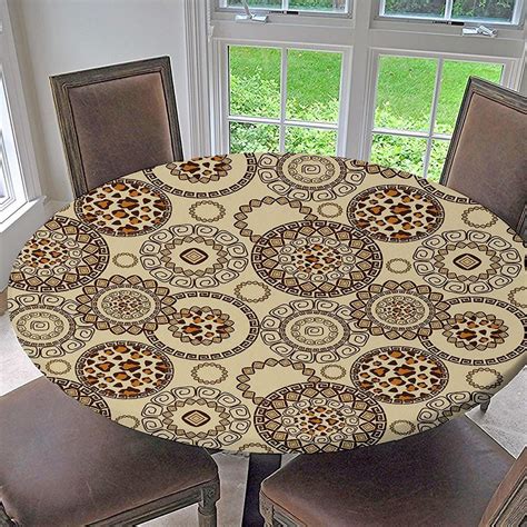 Round Picnic Tablecloths With Elastic / Amazon.com : Fitted Round Elastic Edge Vinyl Tablecloth ...