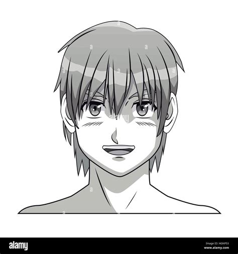 face boy anime manga comic smile young Stock Vector Image & Art - Alamy