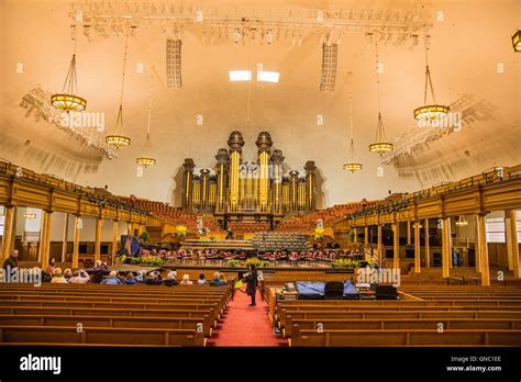 Interior Mormon Temple of Latter Day Saints in Salt Lake City Utah USA ...