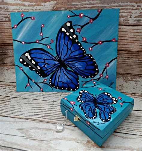 Beautiful Blue Butterfly Acrylic on Canvas Painting | Leinwand malerei diy, Leinwand malerei ...