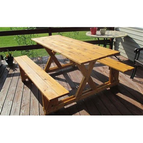 EZ-Access Wooden Cedar Picnic Table for Outdoor Use - Walmart.com