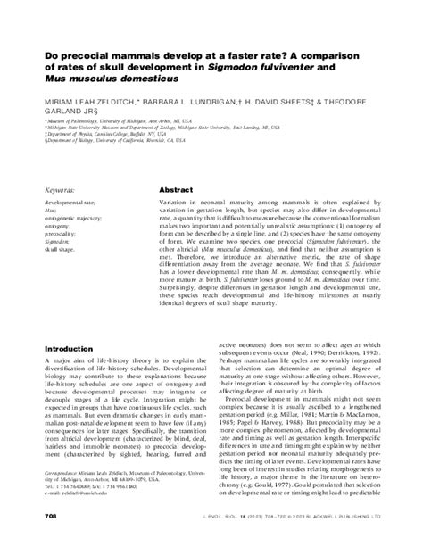 (PDF) Do precocial mammals develop at a faster rate? A comparison of rates of skull development ...