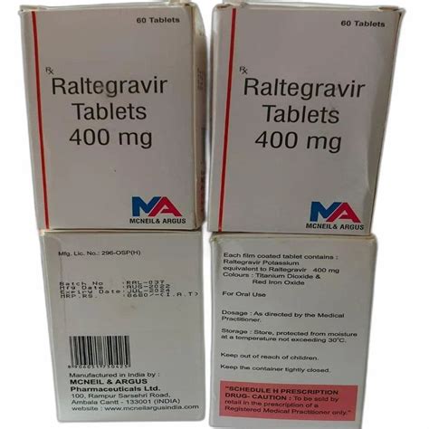 Raltegravir Tablets at Rs 7600/bottle | Pharmaceutical Tablets in Thane | ID: 2849894880655