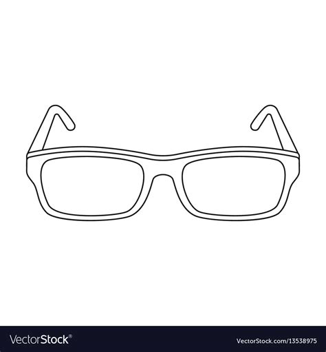 Glasses icon in outline style isolated on white Vector Image