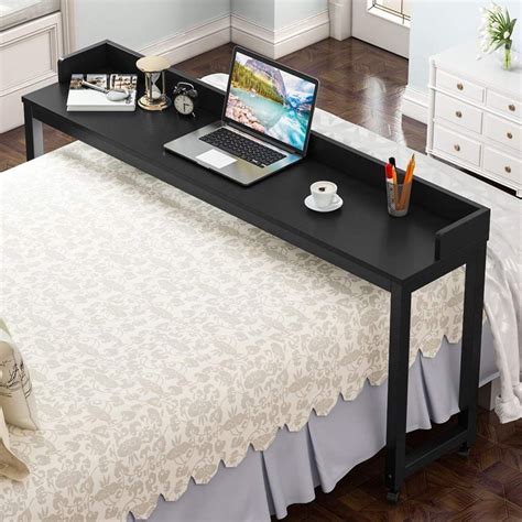 AmazonSmile : Overbed Table with Wheels, Tribesigns Mobile Desk with ...