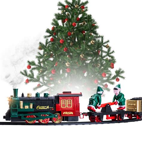 Buy Christmas Train Set for Under The Tree with Lights, and Sounds - Holiday Train Around ...