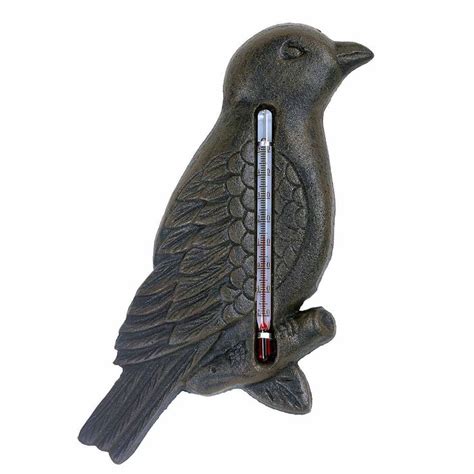 Wall Mountable Cast Iron Bird Shaped Garden Outdoor Thermometer | Garden wall, Outdoor ...