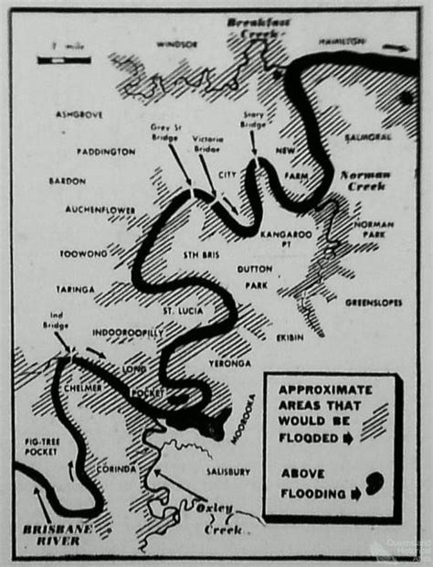 Brisbane River flood map, 1953 | Queensland Historical Atlas