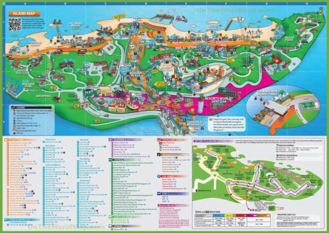 Map Sentosa Island Singapore Attractions | Islands With Names