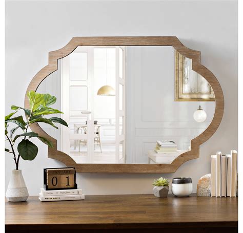 Natural Wood Scalloped Mirror | Kirklands | Scalloped mirror, Wood wall mirror, Wood mirror