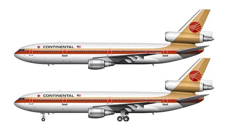 Continental Airlines McDonnell Douglas DC-10-30 Illustration (Meatball – NorebboStock