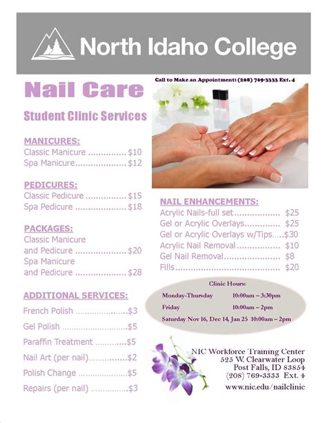 Menu of Nail Services