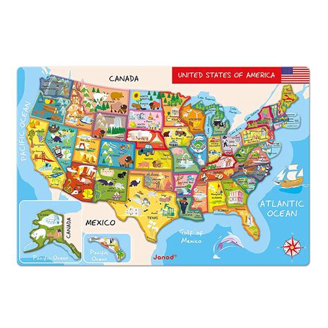 Janod Magnetic USA Map Puzzle - Happy Little Tadpole