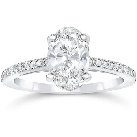 Oval Diamond Engagement Ring Solitaire Oval Diamond Engagement