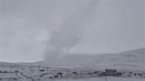 Rare snow tornado spotted on Shetland Islands in Scotland | Weather ...