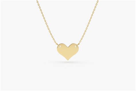 14k Gold Heart Necklace/ Heart Necklace/ Gold Necklaces/ Love - Etsy