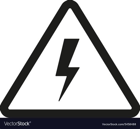 Lightning icon danger symbol flat Royalty Free Vector Image