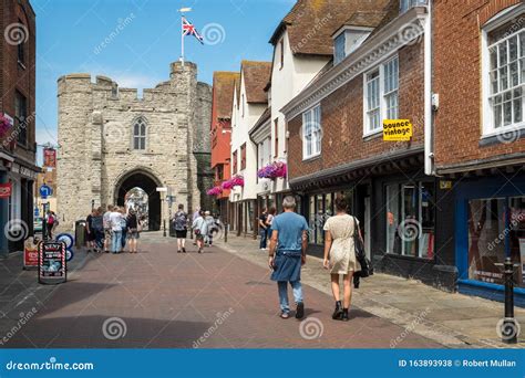 Westgate Meets the High Street in the Historic City Centre, Canterbury ...