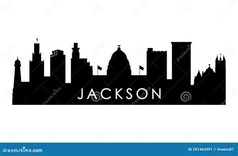 Jackson Skyline Silhouette. Stock Vector - Illustration of downtown ...