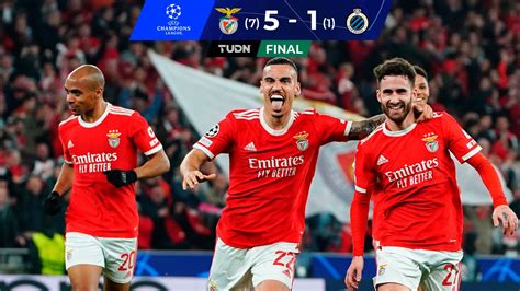 Benfica vence 5-1 al Brujas en la vuelta de Octavos de Final de la Champions League | TUDN UEFA ...