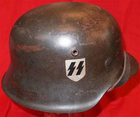 WW2 GERMAN SS M42 SINGLE DECAL COMBAT HELMET NS68 – JB Military Antiques