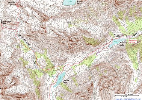 Topographic Map of the Crater Lake Trail, Maroon Bells-Snowmass ...