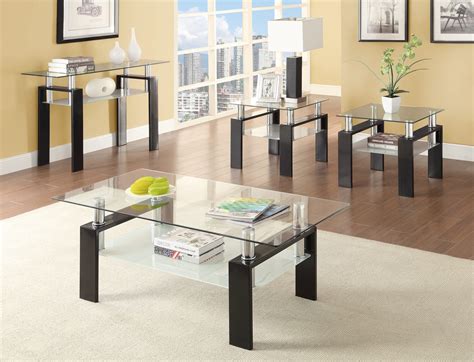 Dyer Rectangular Glass Top Entryway Sofa Console Table Black