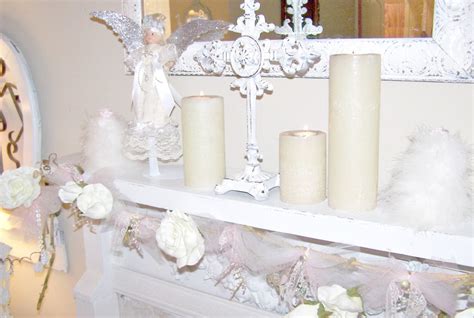 Olivia's Romantic Home: Shabby Chic White Christmas mantel