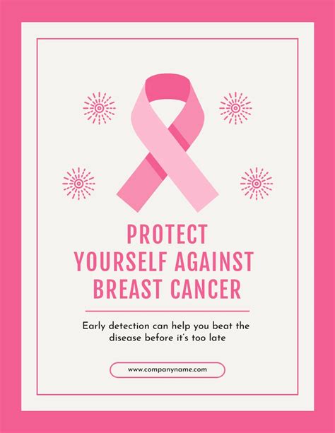 Red And Light Grey Simple Breast Cancer Awareness Poster - Venngage