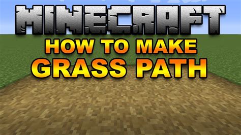 Minecraft How to make Grass Path - YouTube