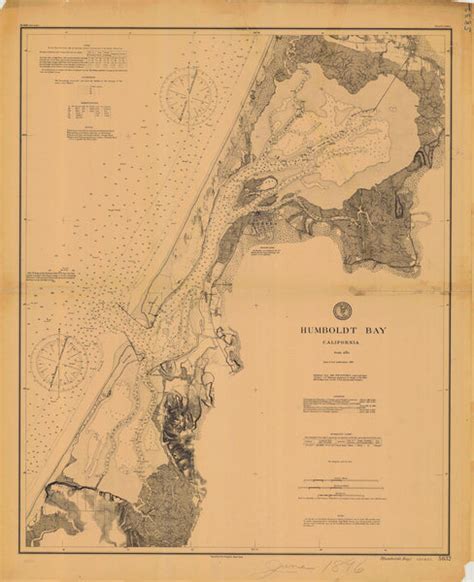 Humboldt Bay California Historical Map 1896 – Nautical Chart Prints