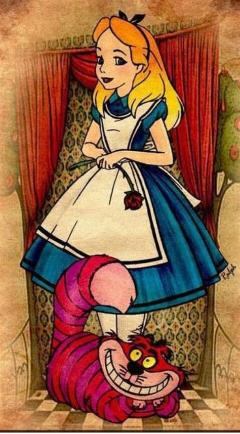 Classic Disney - Alice and the Cheshire cat | Alice in wonderland drawings, Disney alice, Alice ...