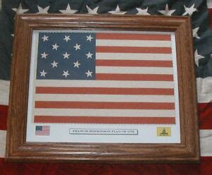 Framed Revolutionary War Flag, 13 Star American Flag, Francis Hopkinson Flag