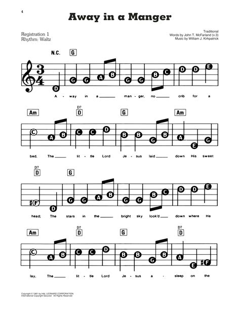 Away In A Manger Sheet Music | Traditional | E-Z Play Today