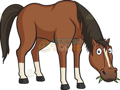 Horse eating clipart