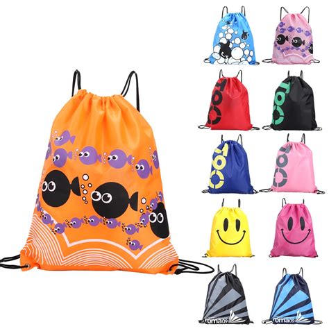 Colorful Portable Sports Bag Waterproof Swimming Bag Backpacks Double Layer Drawstring Sport ...