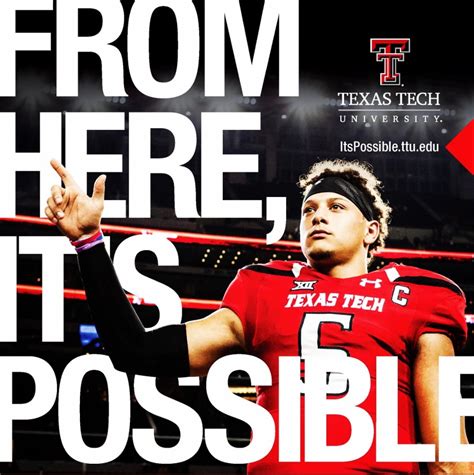 PHOTO Patrick Mahomes Representing Texas Tech From Here It's Possible