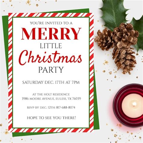 Christmas Party Invitation Template Instant Download Holiday - Etsy