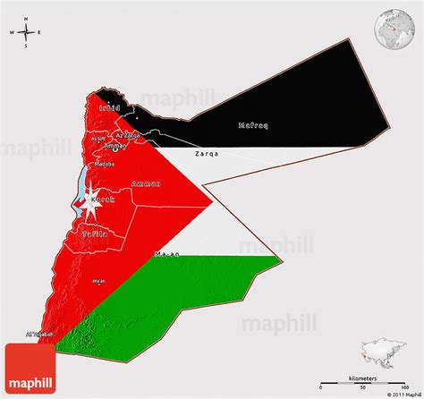 Flag 3D Map of Jordan