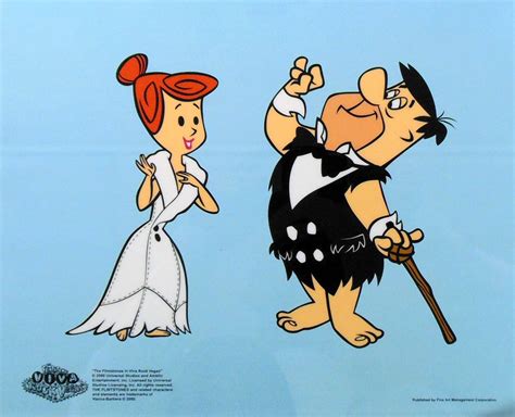 Fred and Wilma Flintstone Wedding | Flintstones Original Animation Art Sericel Cel Fred Wilma ...