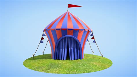 Cartoon circus tent 3D - TurboSquid 1535684