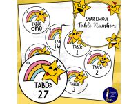 Editable Star Emoji Table Numbers by Teach Simple