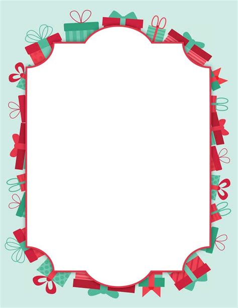 Printable Christmas Stationery Colorful Red And Green Christmas Letter Paper Letterheads 16 ...