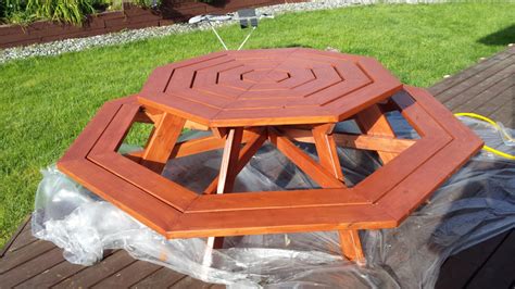 Large Wooden Octagon Picnic Table - For DIYers