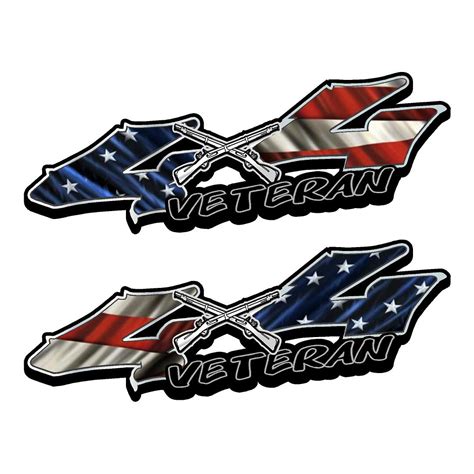 4×4 Veteran Truck American Flag Truck Bed Vinyl Decal Sticker (SET OF 2) SIZE: 13.5″ x 5 ...