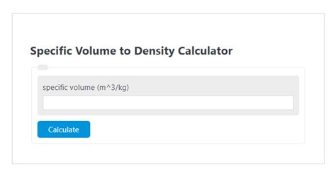 Specific Volume to Density Calculator - Calculator Academy