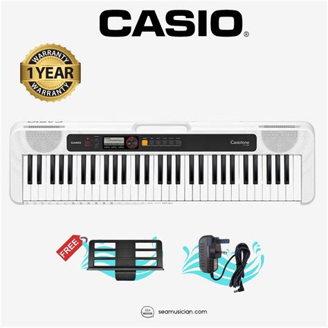 CASIO CT-S200 CASIOTONE WHITE 61 KEYS PORTABLE KEYBOARD WITH NOTE STAND ...