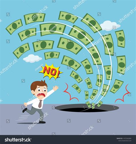 Businessman Panic When Money Down Drain Stock Vector (Royalty Free) 1472336384 | Shutterstock